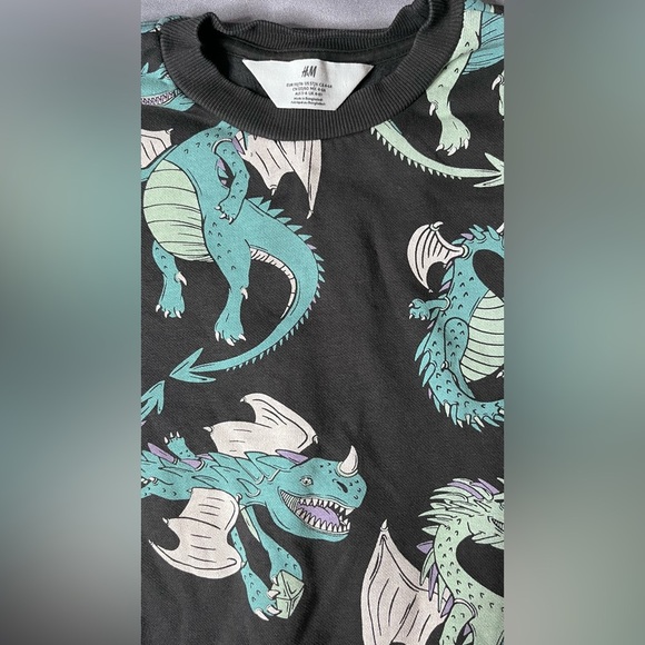 H&M Kids Dragon Print Sweater - Black and Teal - Picture 5 of 5